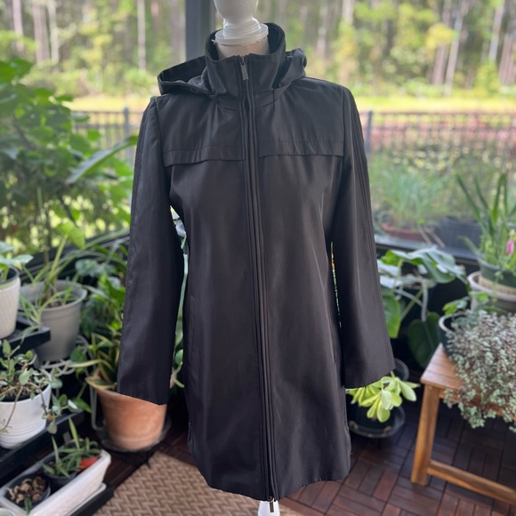 Calvin Klein Windbreaker Soft Shell Hoodie Jacket Mock Neck Full Zip Small EUC - Picture 4 of 8